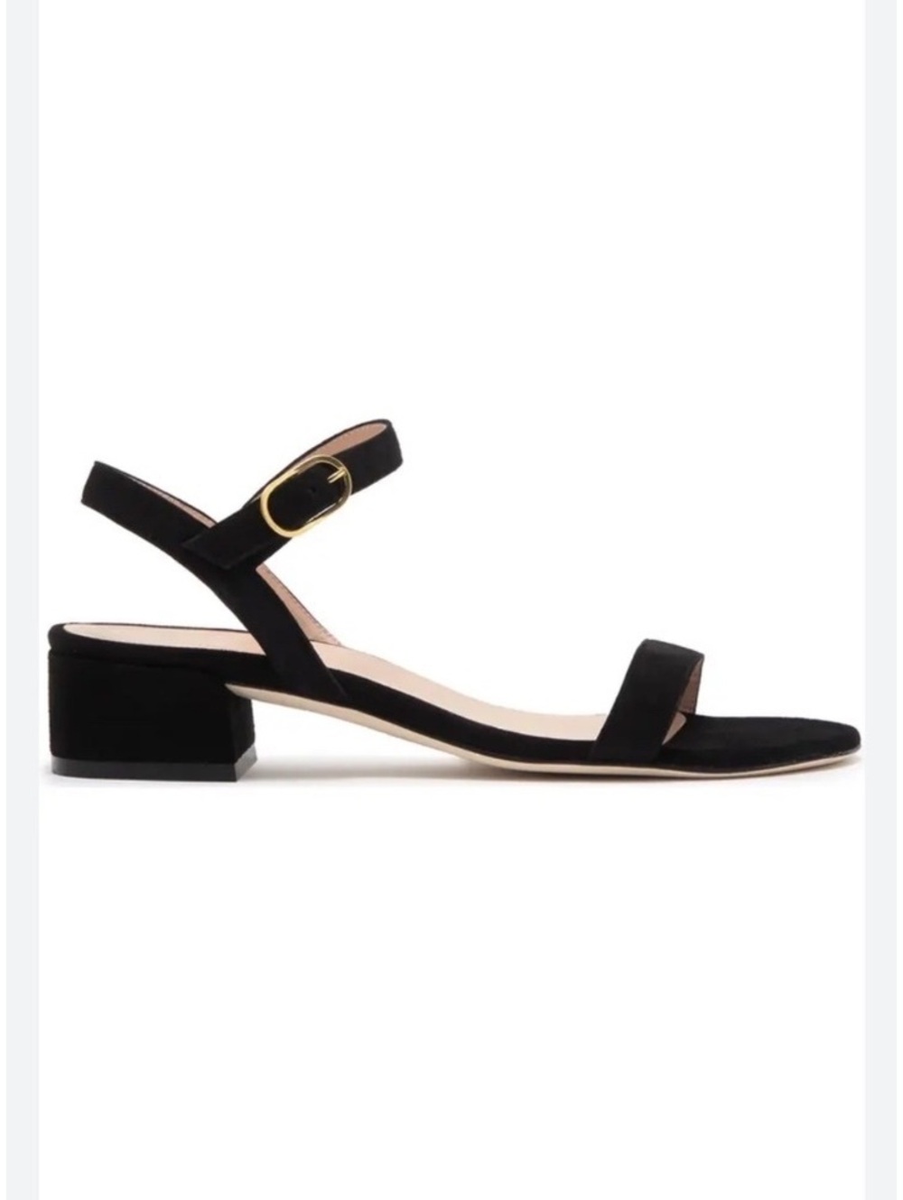New without box Stuart Weitzman Tibi 1.5” block heel black suede sandal size 9.5